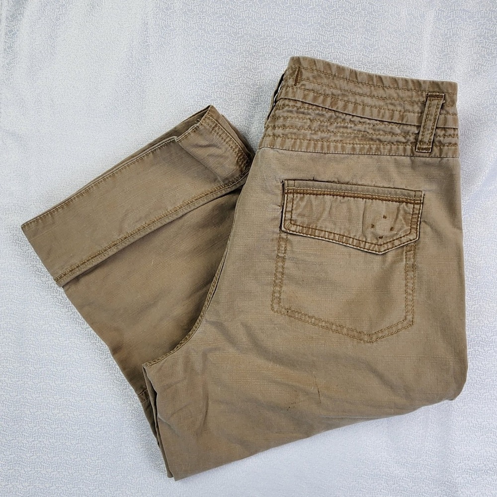Eddie Bauer Khaki‎ Cargo Capri Pants Women Size 10 Gorpcore Utility Hiking
